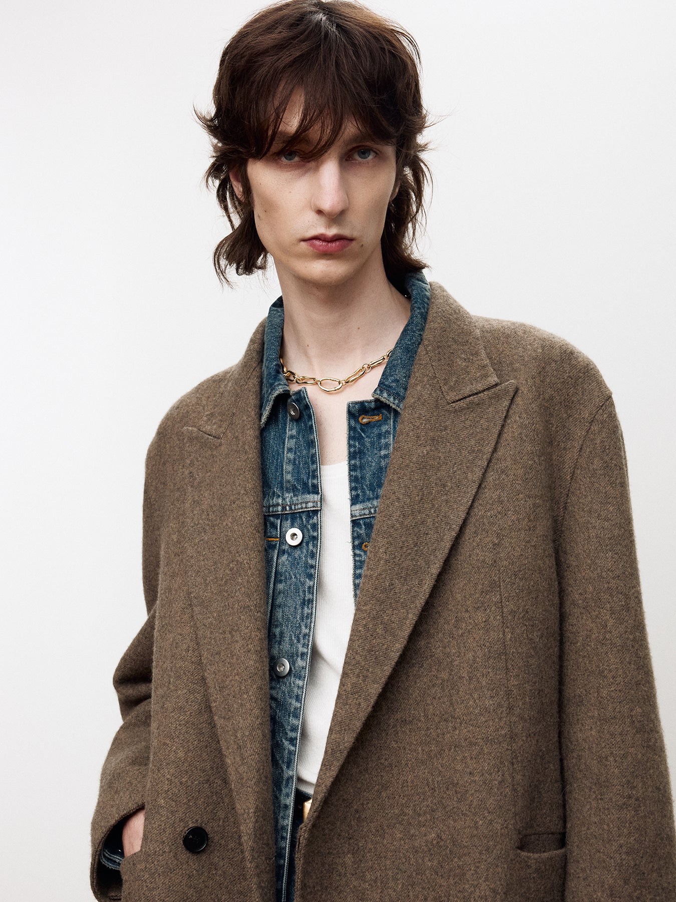 Tonywack - Hand-Made Wool And Camel Belted Coat (Melange Dark Camel) product image 7 | TRAB K-Fashion Australia