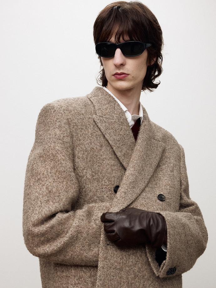 Tonywack - Textured Wool And Alpaca Double-Breasted Coat (Beige) product image 7 | TRAB K-Fashion Australia