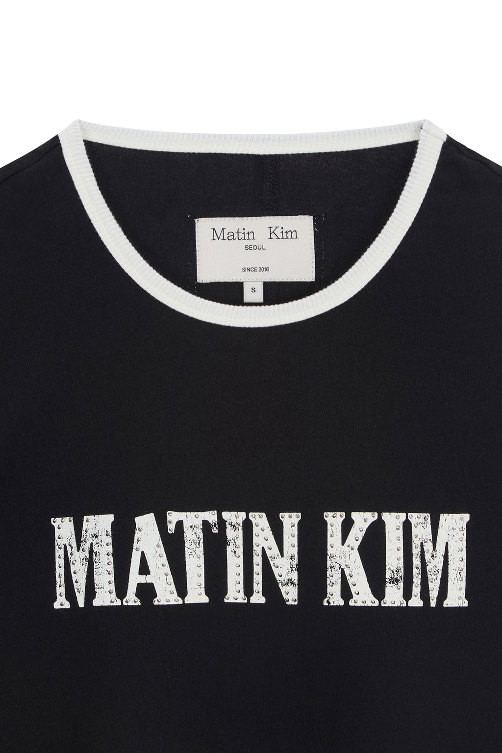 Matin Kim - Stud Logo Ringer Top (Black) product image 3 | TRAB K-Fashion Australia