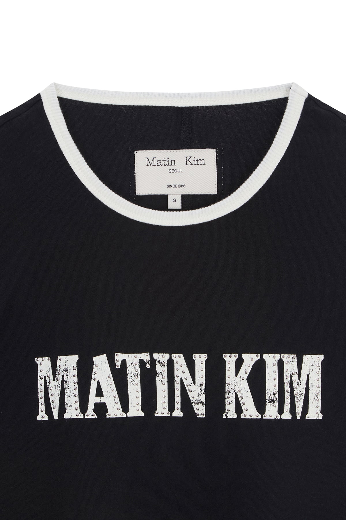 Matin Kim - Stud Logo Ringer Top (Black) product image 3 | TRAB K-Fashion Australia