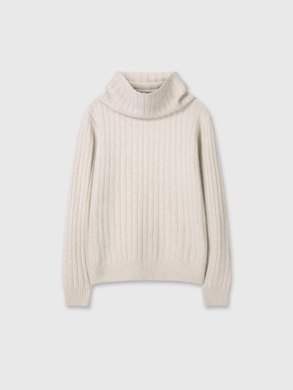 Tonywack - Superfine Merino Wool Tube Scarf Attaced Ribbed Sweater (Ecru) product image 11 | TRAB K-Fashion Australia