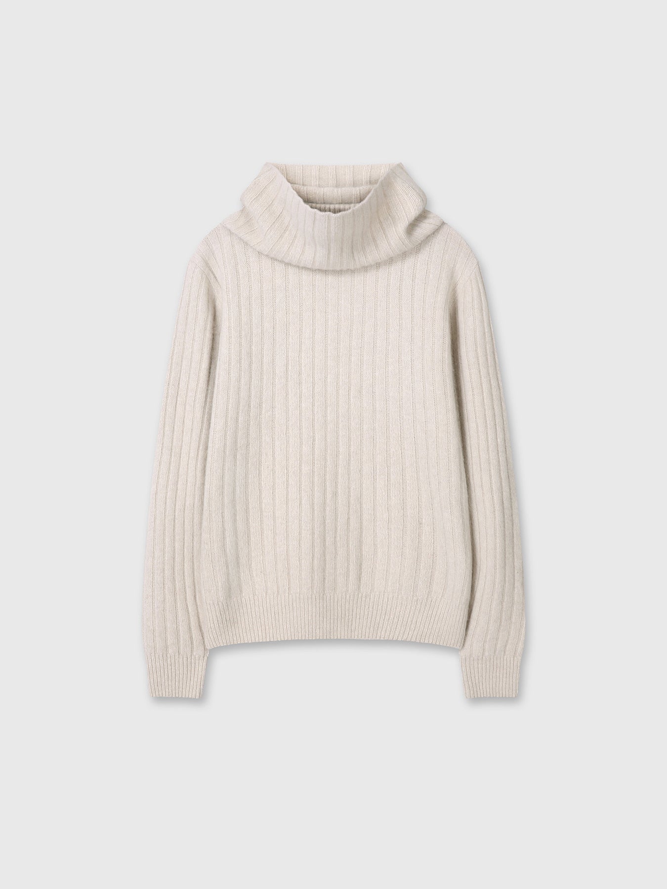 Tonywack - Superfine Merino Wool Tube Scarf Attaced Ribbed Sweater (Ecru) product image 11 | TRAB K-Fashion Australia