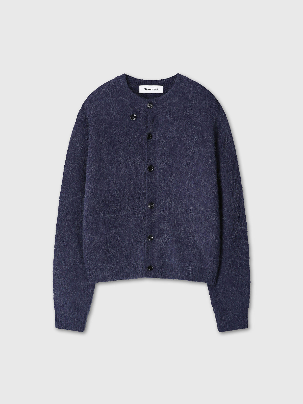 Tonywack - Brushed Wool Crew-Neck Cardigan (Purple Navy) product image 9 | TRAB K-Fashion Australia