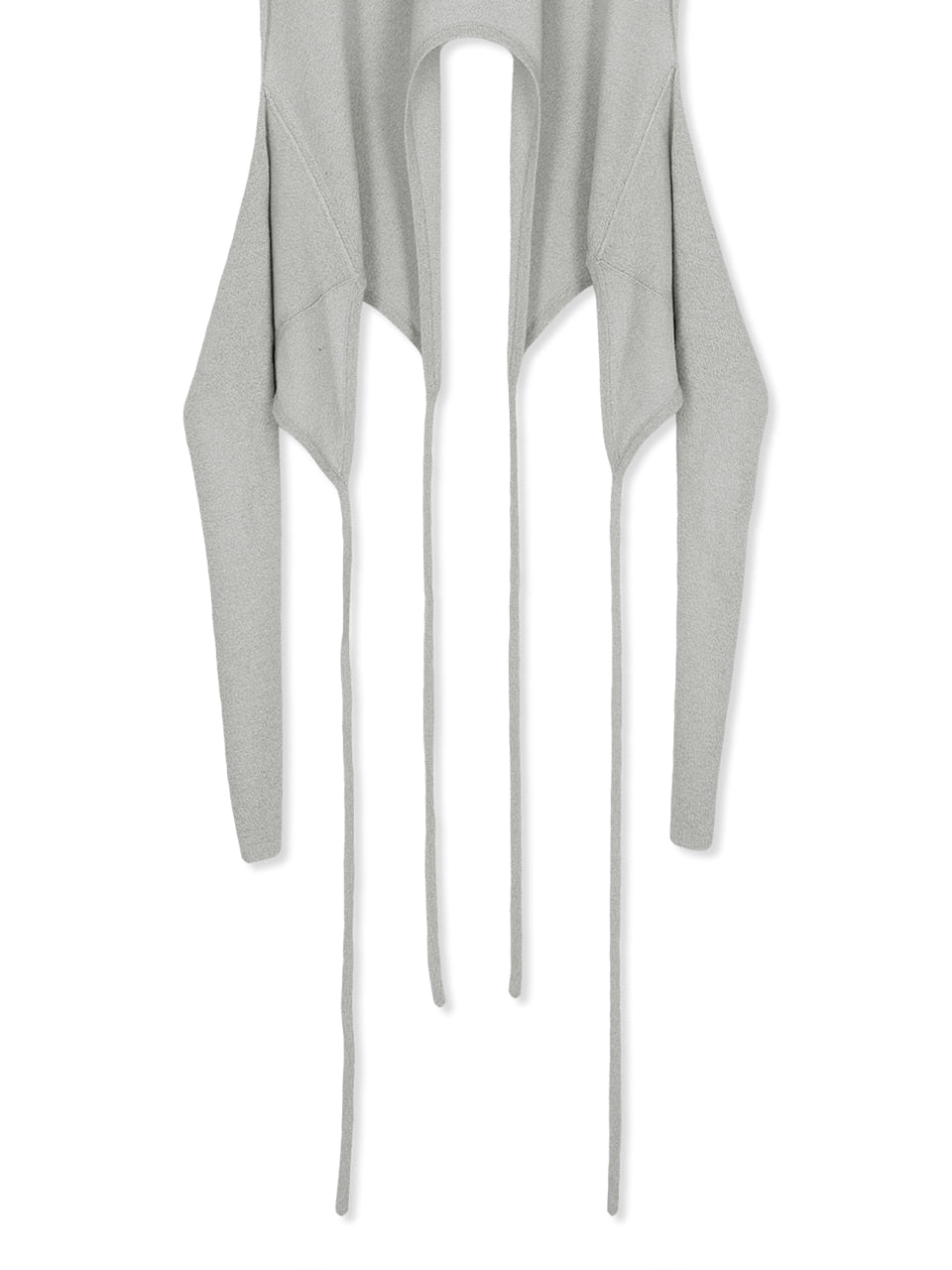 Matin Kim - Layered Tie Halter Neck Knit Top (Light Grey) product image 11 | TRAB K-Fashion Australia
