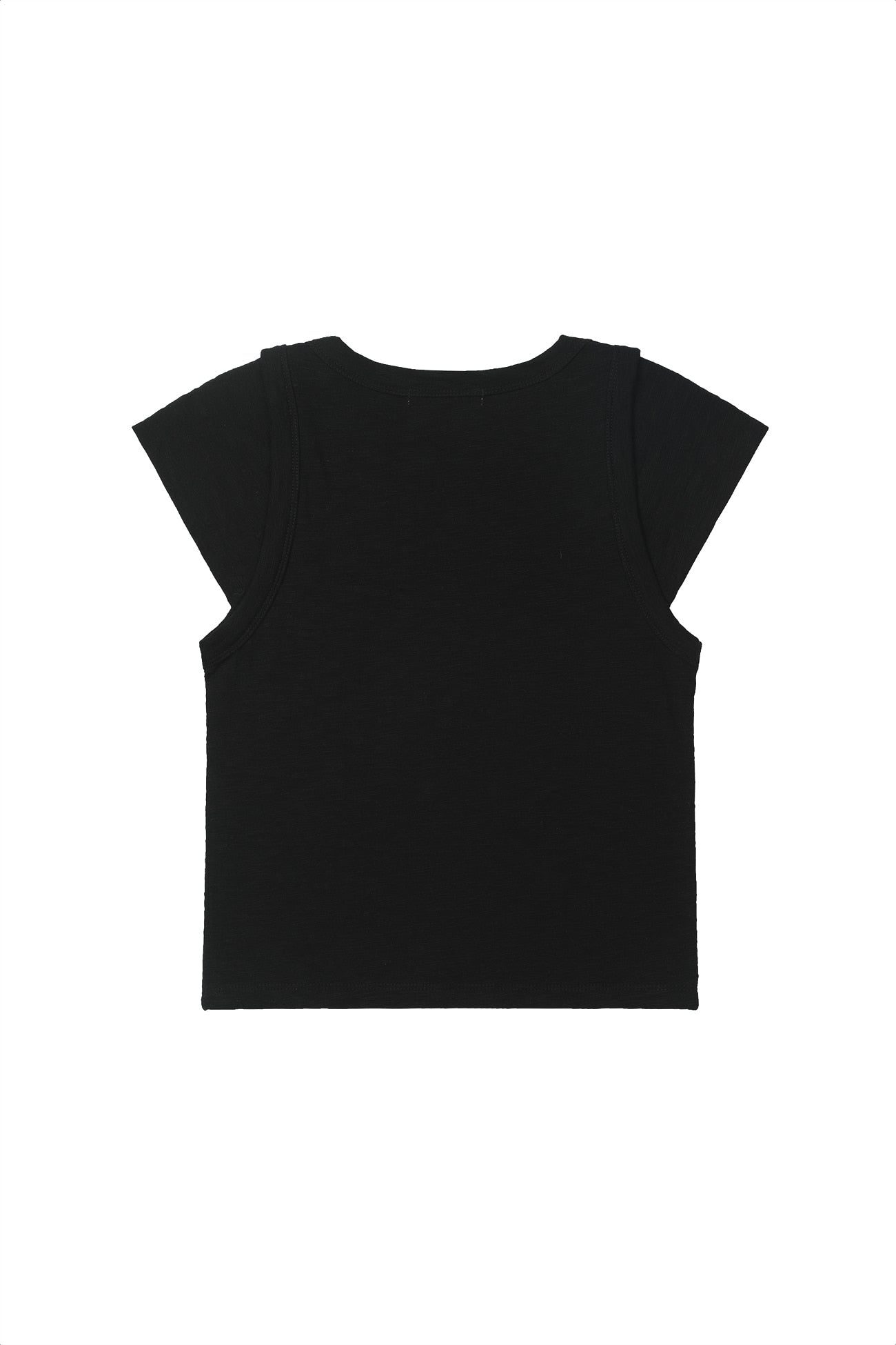 Deinet - Slub Cap Sleeve T-Shirt (Black) product image 2 | TRAB K-Fashion Australia
