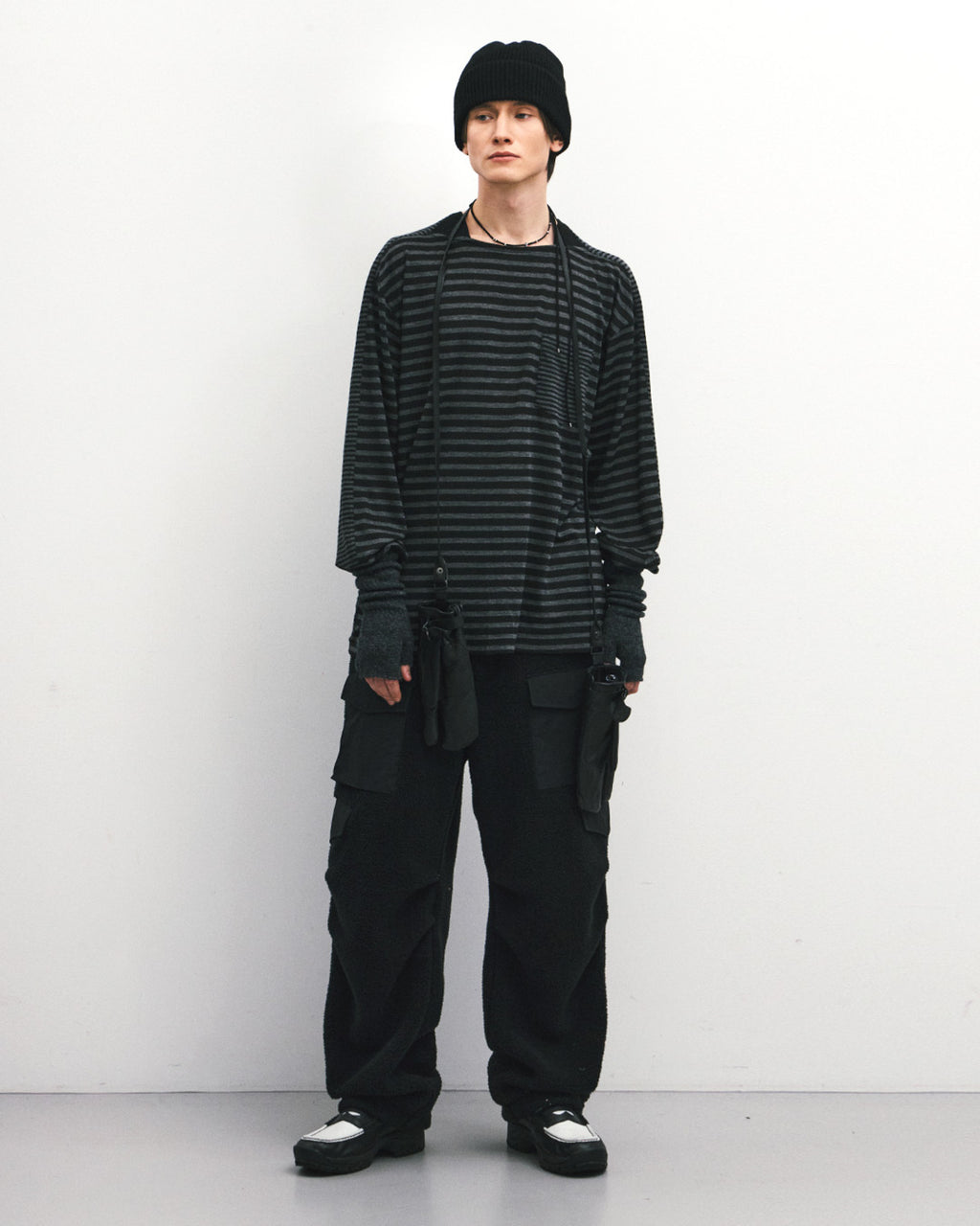 Eastlogue - Marina T-shirts (Mixed Charcoal Stripe) product image 1 | TRAB K-Fashion Australia