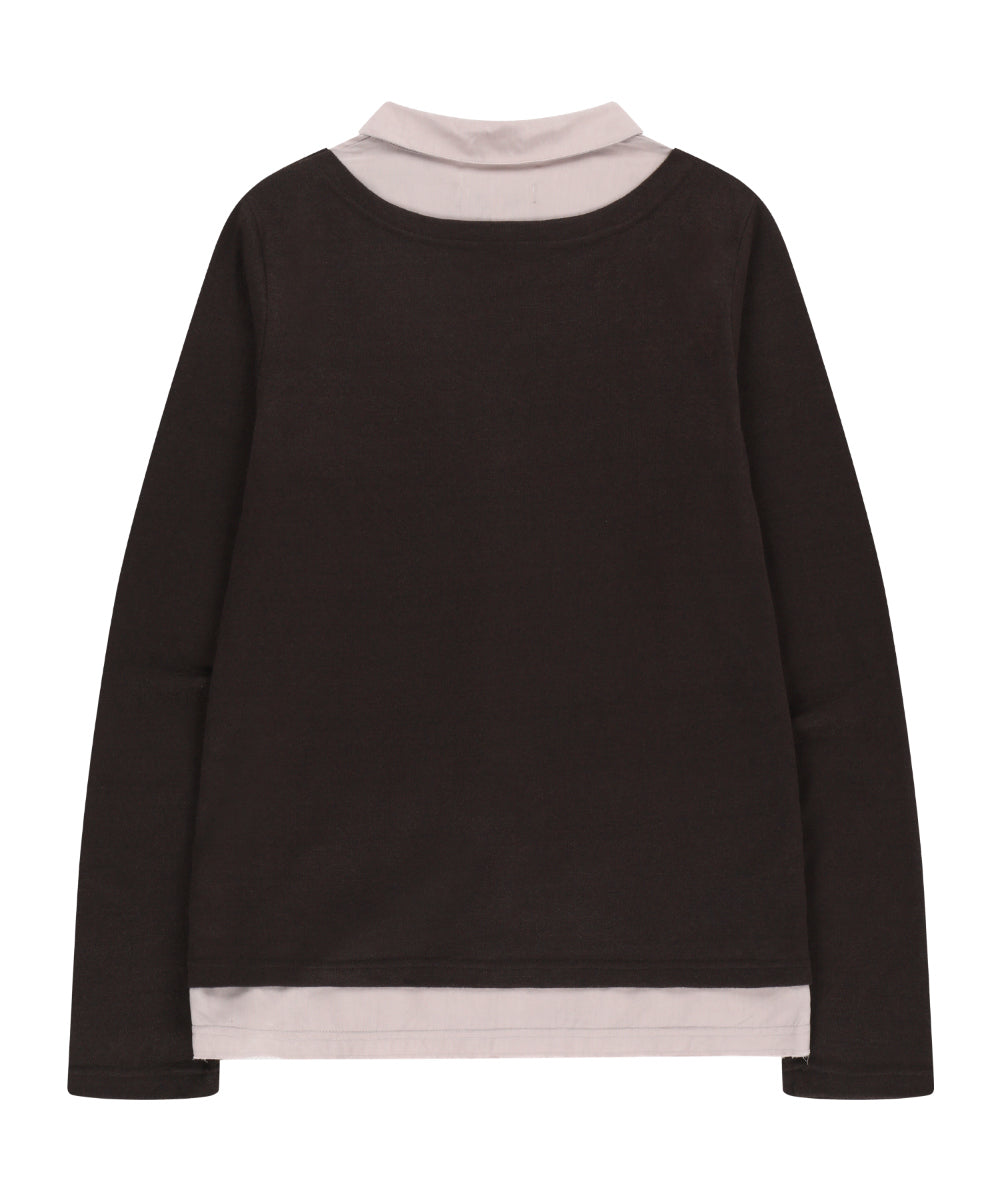 Coyseio - Layered Shirt Cardigan (Brown) product image 11 | TRAB K-Fashion Australia