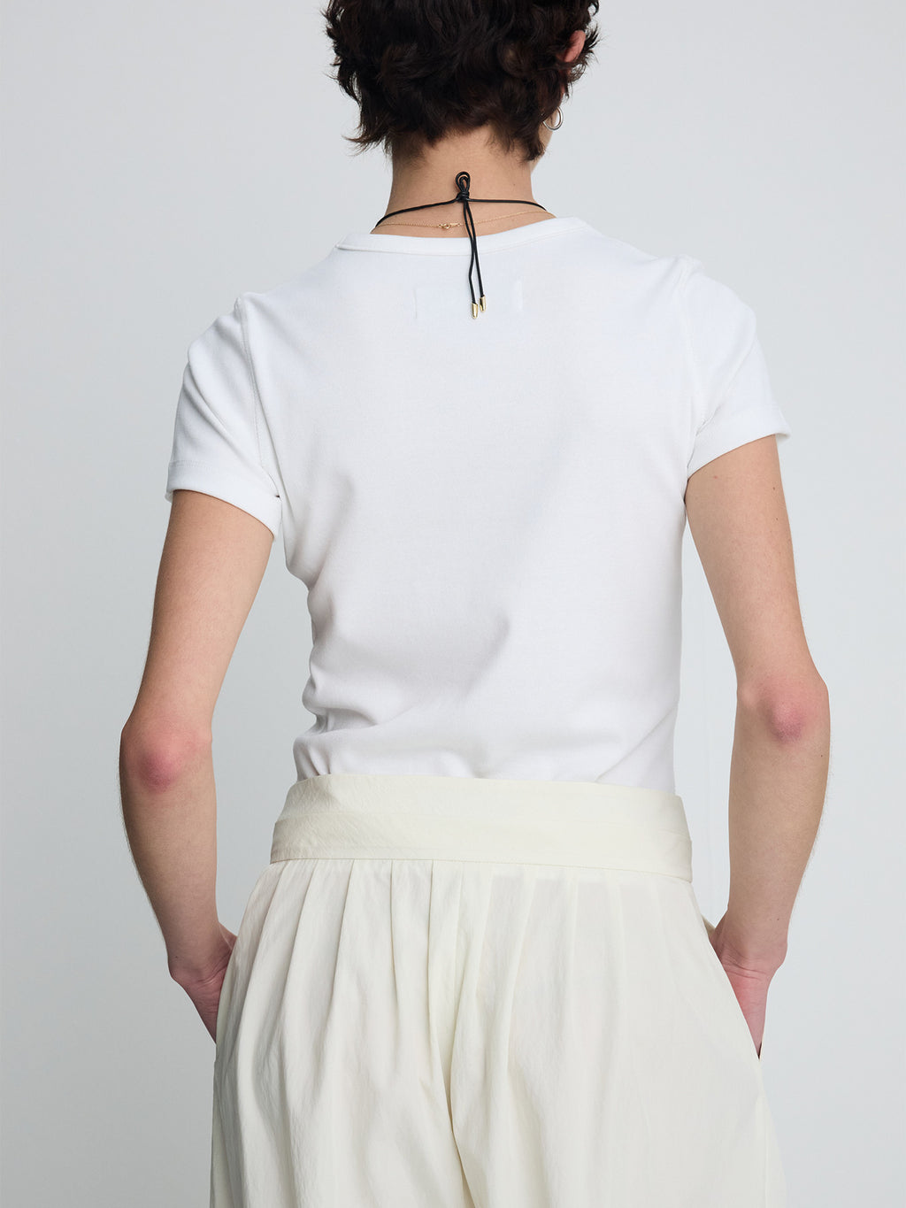Tonywack - Ribbed Half Sleeve T-Shirts (White) product image 6 | TRAB K-Fashion Australia