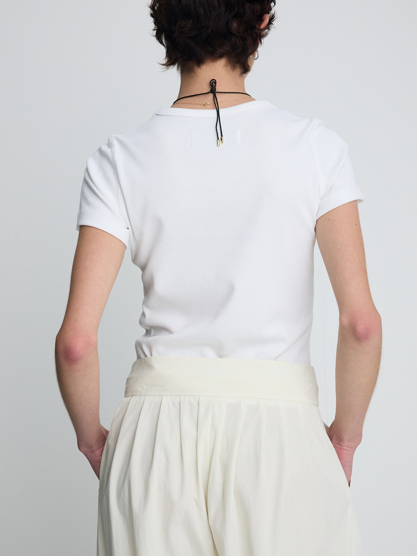 Tonywack - Ribbed Half Sleeve T-Shirts (White) product image 6 | TRAB K-Fashion Australia