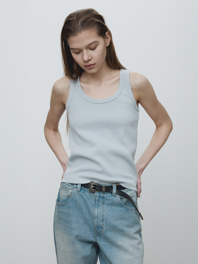 Tonywack - Ribbed Tank Top (Sky) product image 2 | TRAB K-Fashion Australia