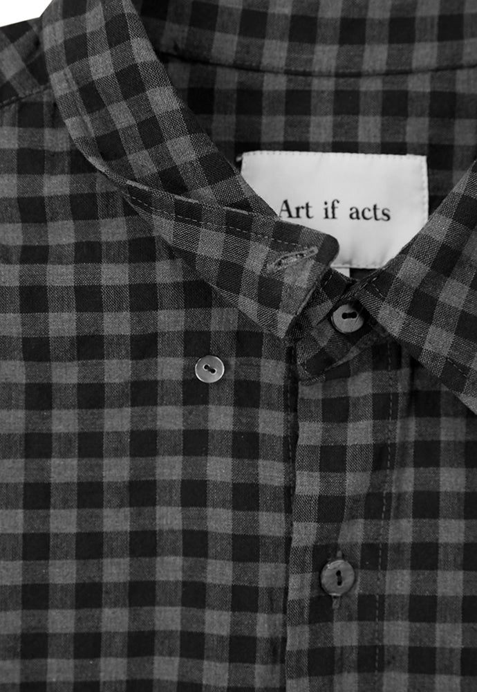Art if acts - Gingham Check Oxford Shirt (Grey/Black) product image 7 | TRAB K-Fashion Australia