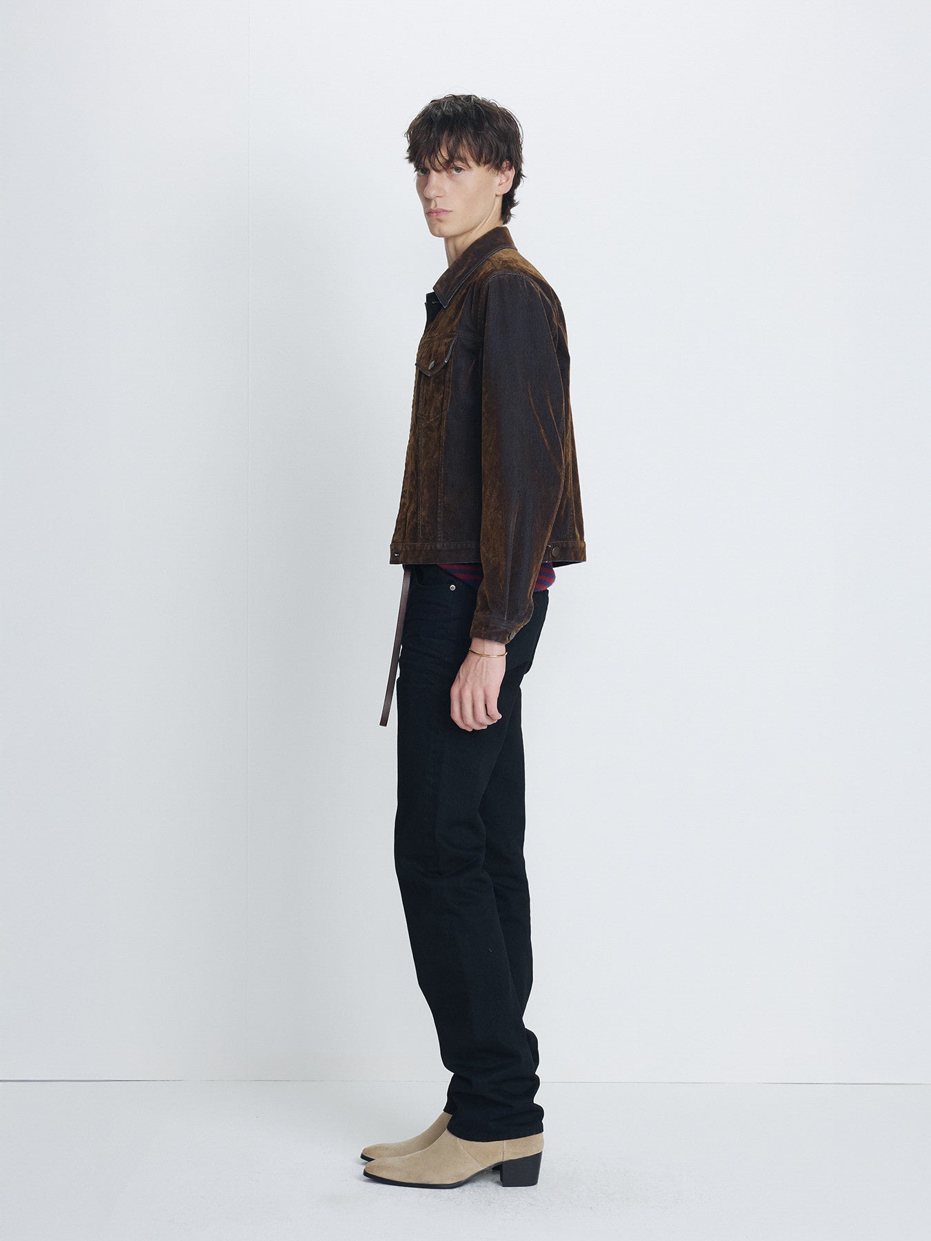 Tonywack - Flocked Denim Trucker Jacket (Brown) product image 3 | TRAB K-Fashion Australia