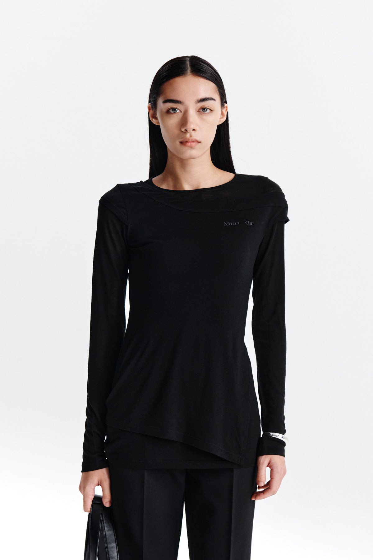 Matin Kim - Slit Point Sleeveless Layered Top (Black) product image 5 | TRAB K-Fashion Australia