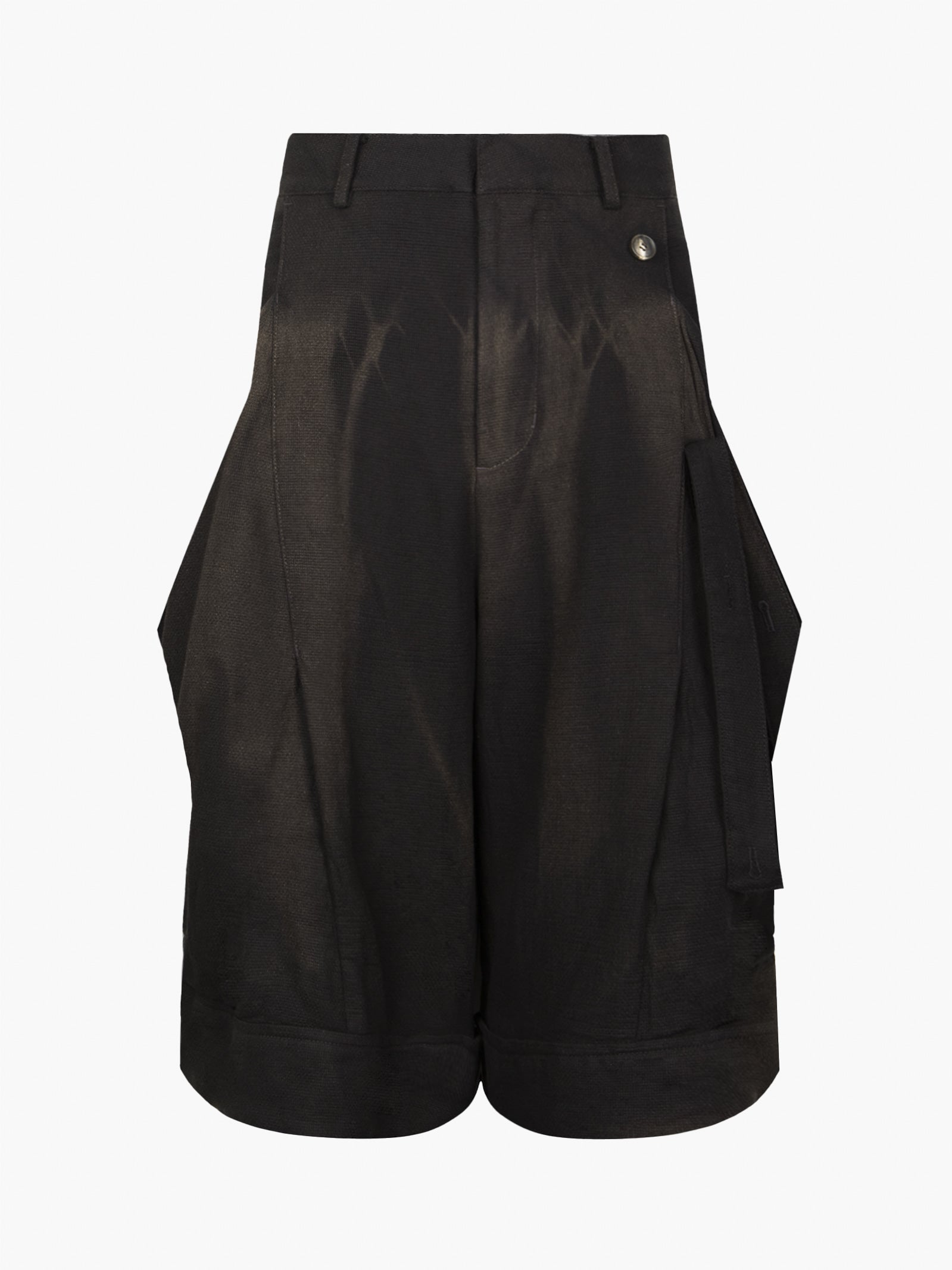 Jiyong Kim - Sun-Bleached Layered Strap Half Trousers (Black) product image 5 | TRAB K-Fashion Australia