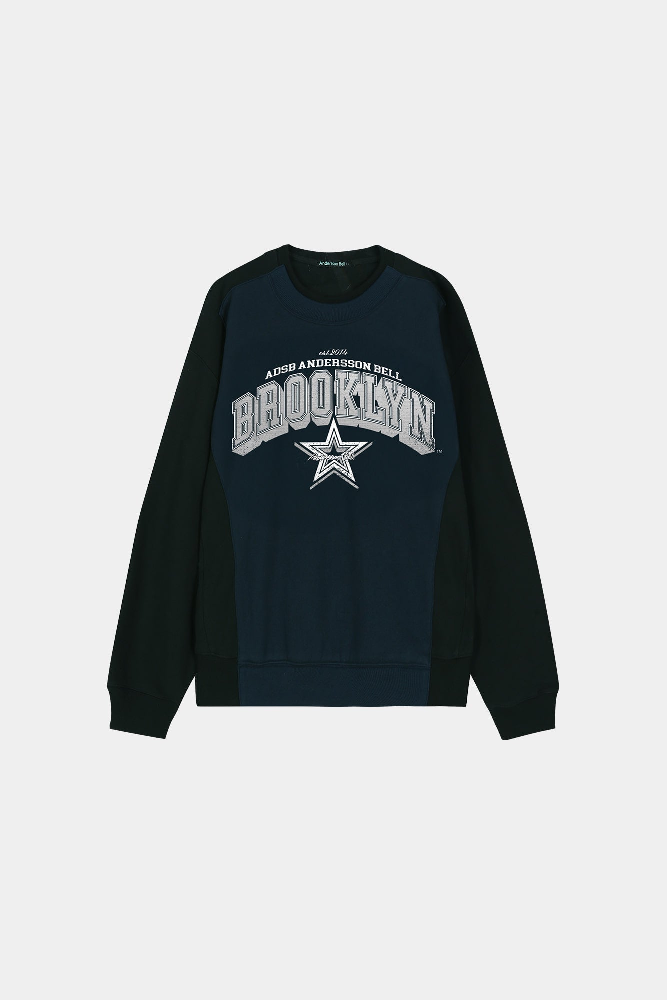 Andersson Bell - Unisex Arch Logo Layered Sweatshirt (Black/Navy) product image 11 | TRAB K-Fashion Australia