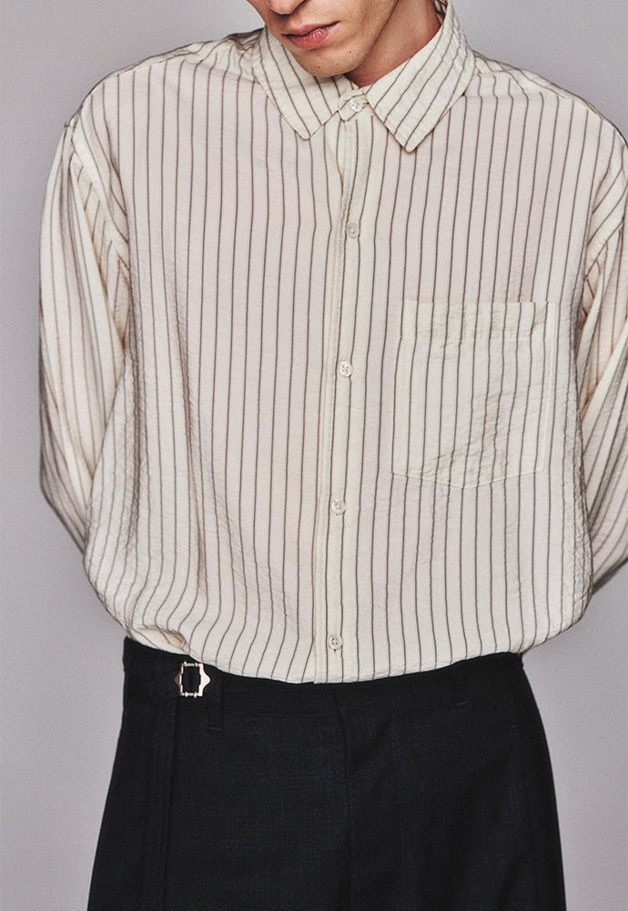 Art if acts - Wrinkle Rayon Shirt (Cream/Charcoal) product image 5 | TRAB K-Fashion Australia