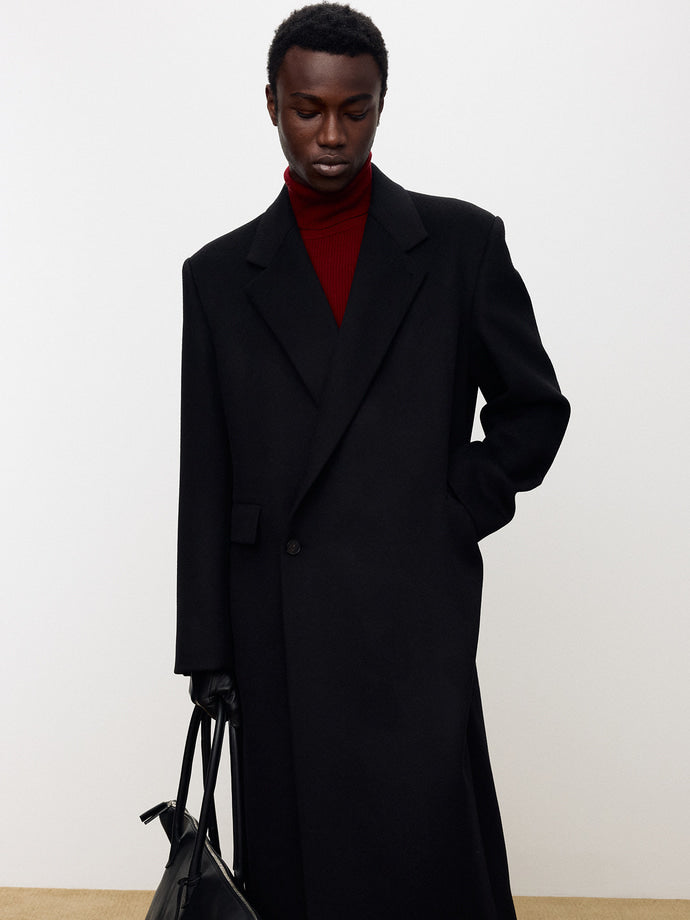 Tonywack - Wool And Cashmere Tailored Wrap Coat (Black) product image 9 | TRAB K-Fashion Australia