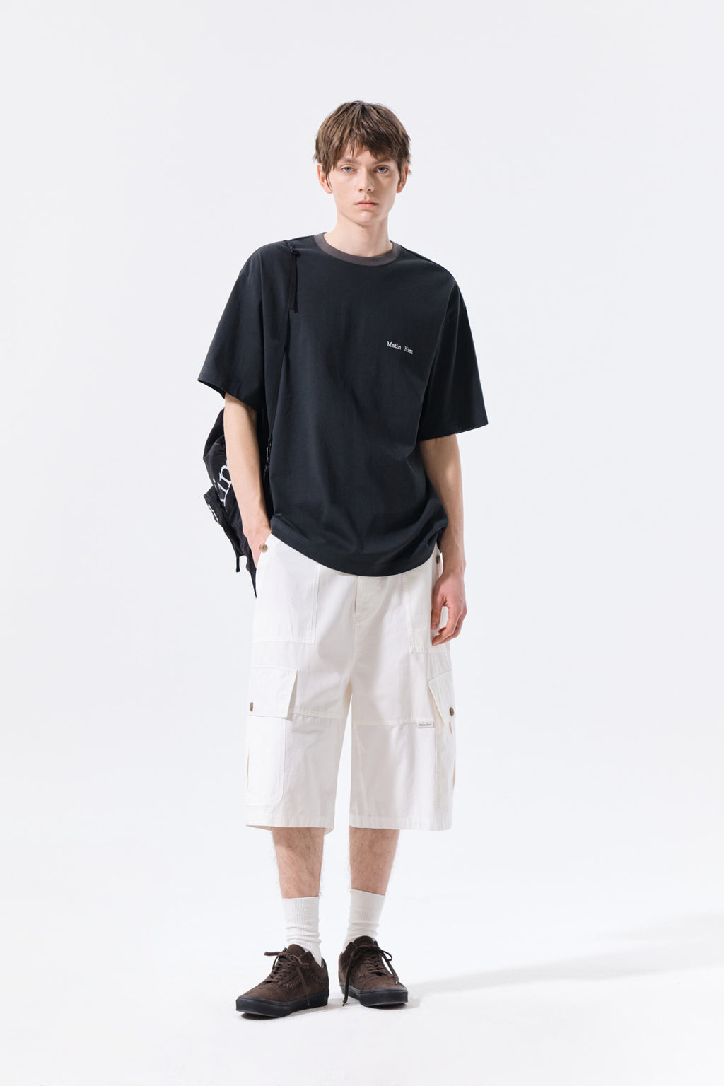 Matin Kim - Tonal Rib Back Logo Top (Black) product image 10 | TRAB K-Fashion Australia