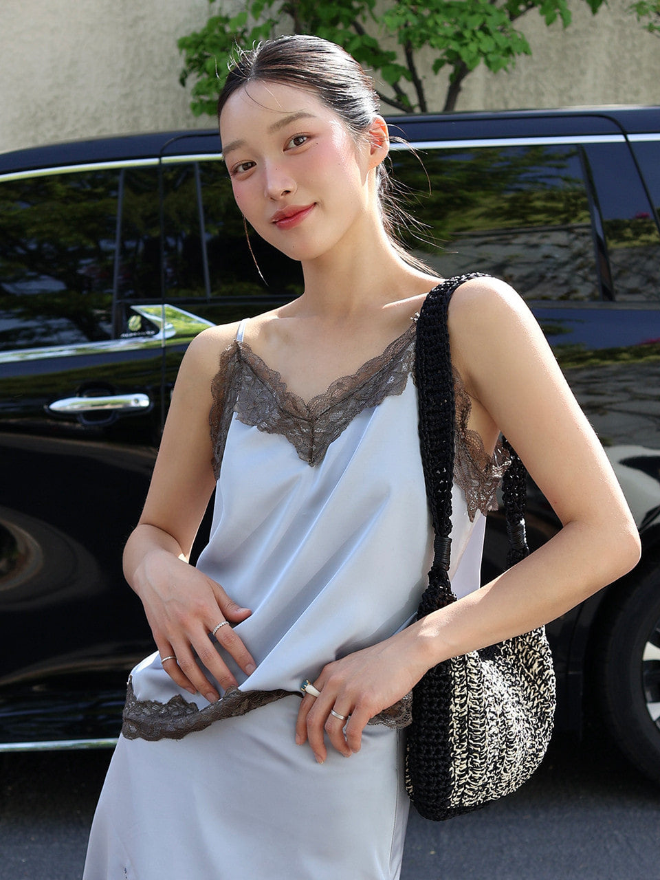 Margarin Fingers - Lace Satin Sleeveless (Light Blue) product image 2 | TRAB K-Fashion Australia