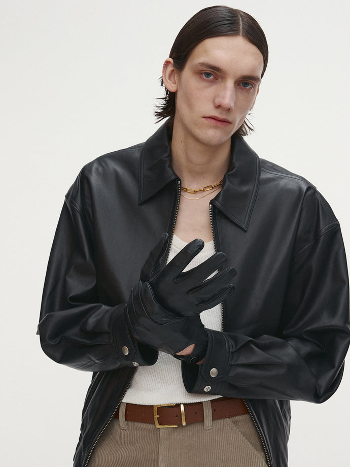 Tonywack - Leather Oversized Blouson Jacket (Black) product image 7 | TRAB K-Fashion Australia