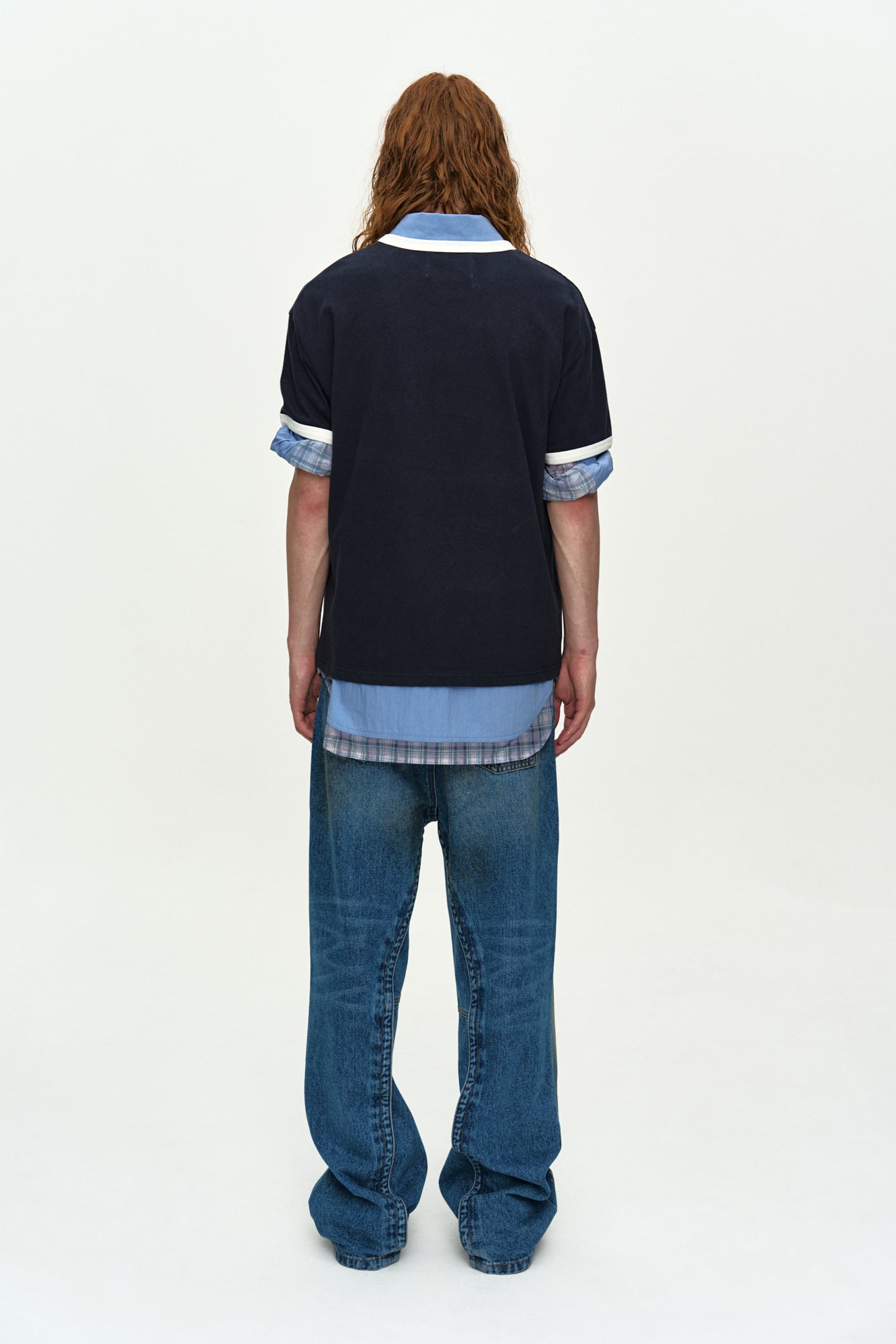 Andersson Bell - Unisex Layered Wide-Leg Jeans (Blue) product image 4 | TRAB K-Fashion Australia