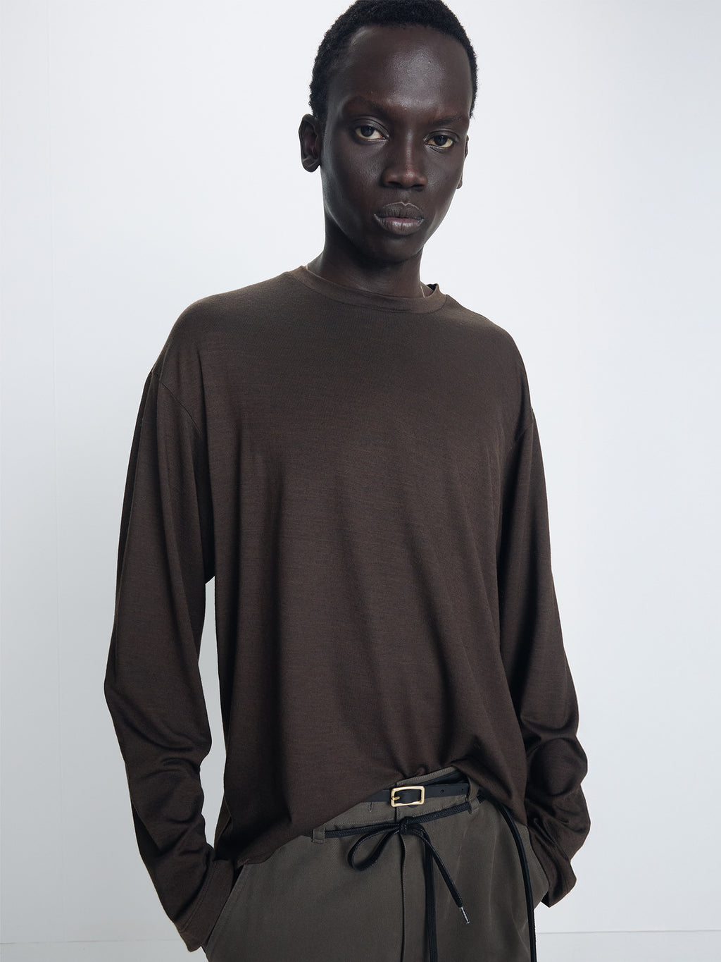 Tonywack - Wool Relaxed Long Sleeve (Brown Umber) product image 4 | TRAB K-Fashion Australia