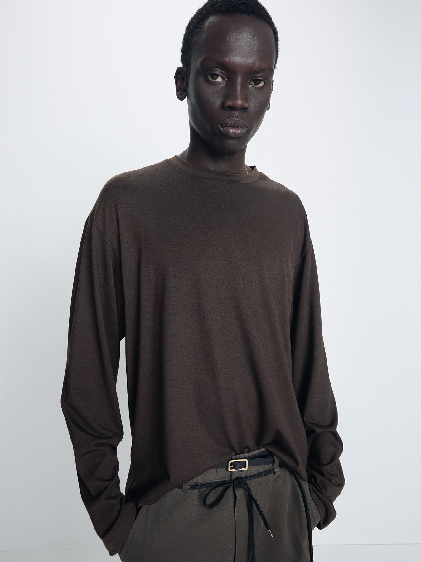 Tonywack - Wool Relaxed Long Sleeve (Brown Umber) product image 4 | TRAB K-Fashion Australia