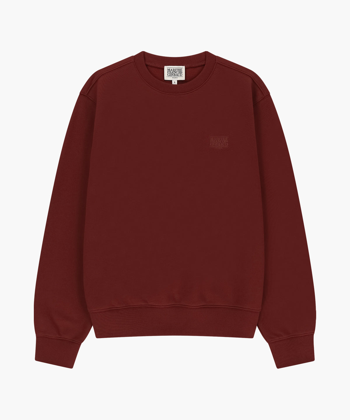 Marithe & Francois Girbaud - Small Classic Logo Oversized Sweatshirt (brushed) (Burgundy) product image 5 | TRAB K-Fashion Australia