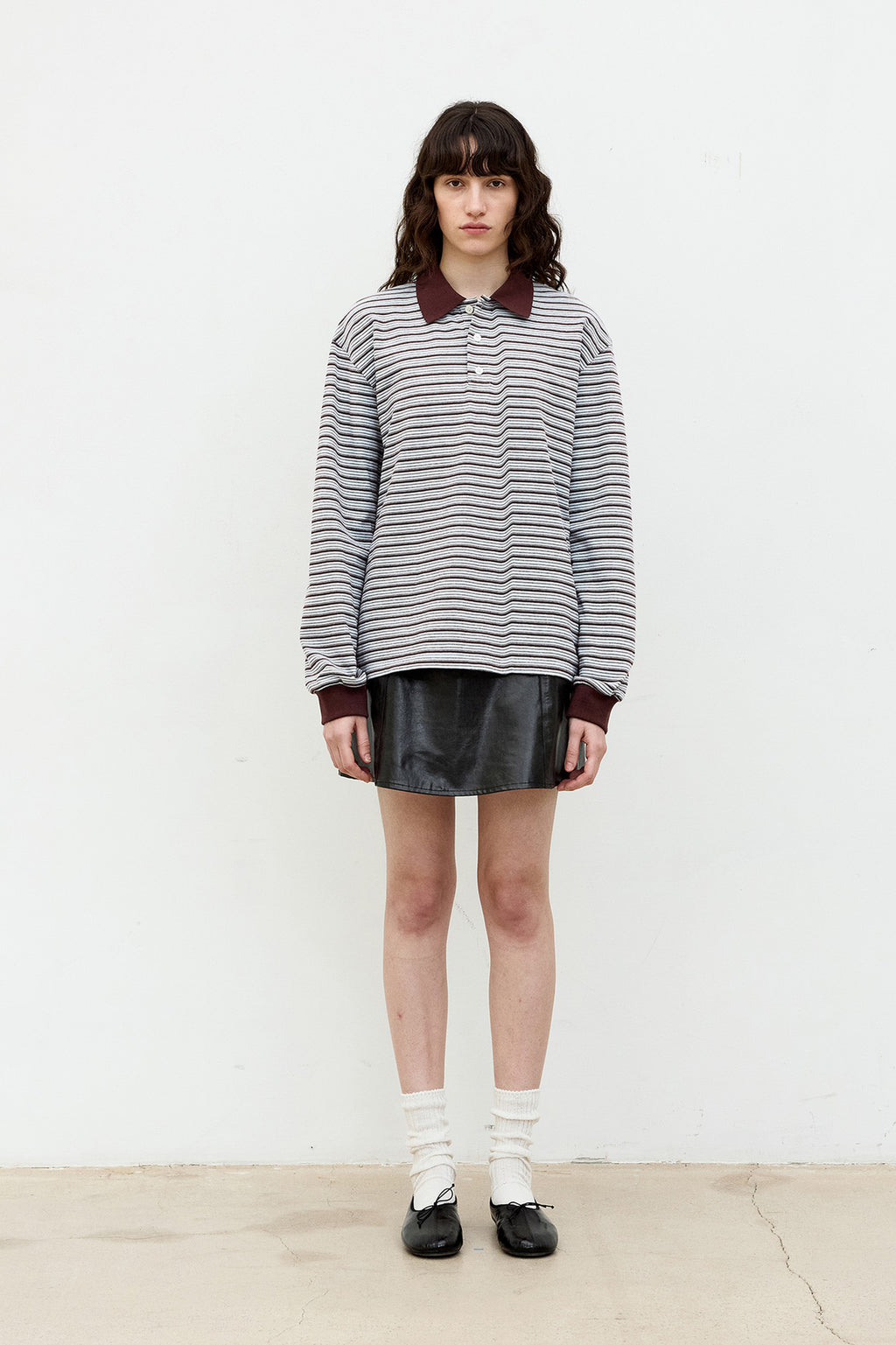 Coor - Multi Pin Stripe Pk T-Shirt (Blue Burgundy) product image 2 | TRAB K-Fashion Australia