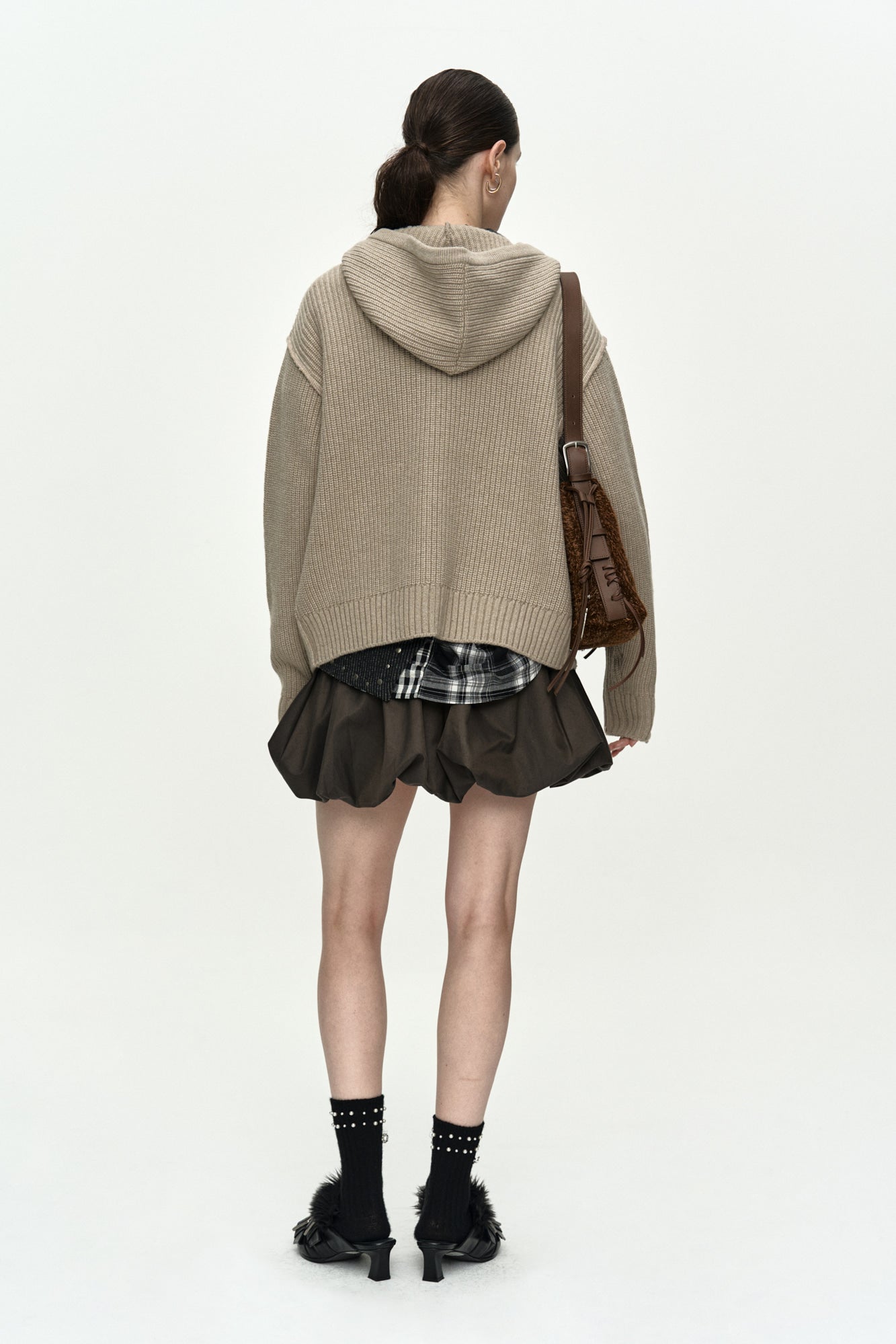 Andersson Bell - Unisex Heart Logo Hood Zip-Up Sweater (Beige) product image 9 | TRAB K-Fashion Australia