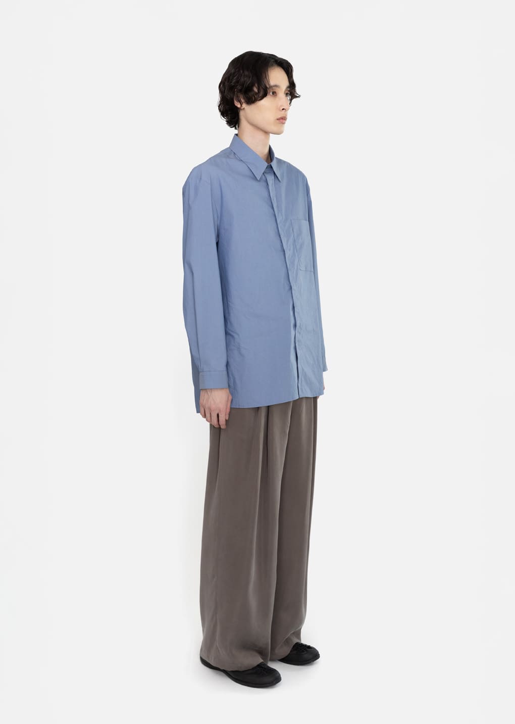 Amomento - Square Pocket Oversized Shirt (Blue) product image 3 | TRAB K-Fashion Australia