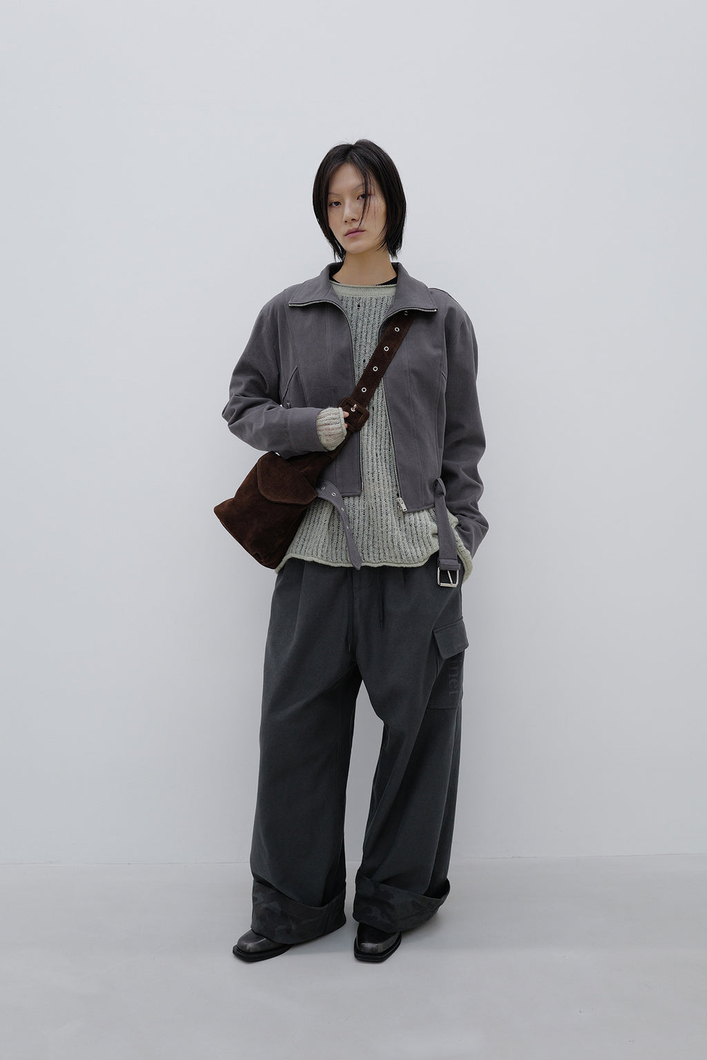 Deinet - Deinet Belted Cotton Jacket (Charcoal) product image 5 | TRAB K-Fashion Australia
