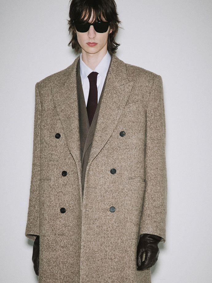 Tonywack - Textured Wool And Alpaca Double-Breasted Coat (Beige) product image 10 | TRAB K-Fashion Australia