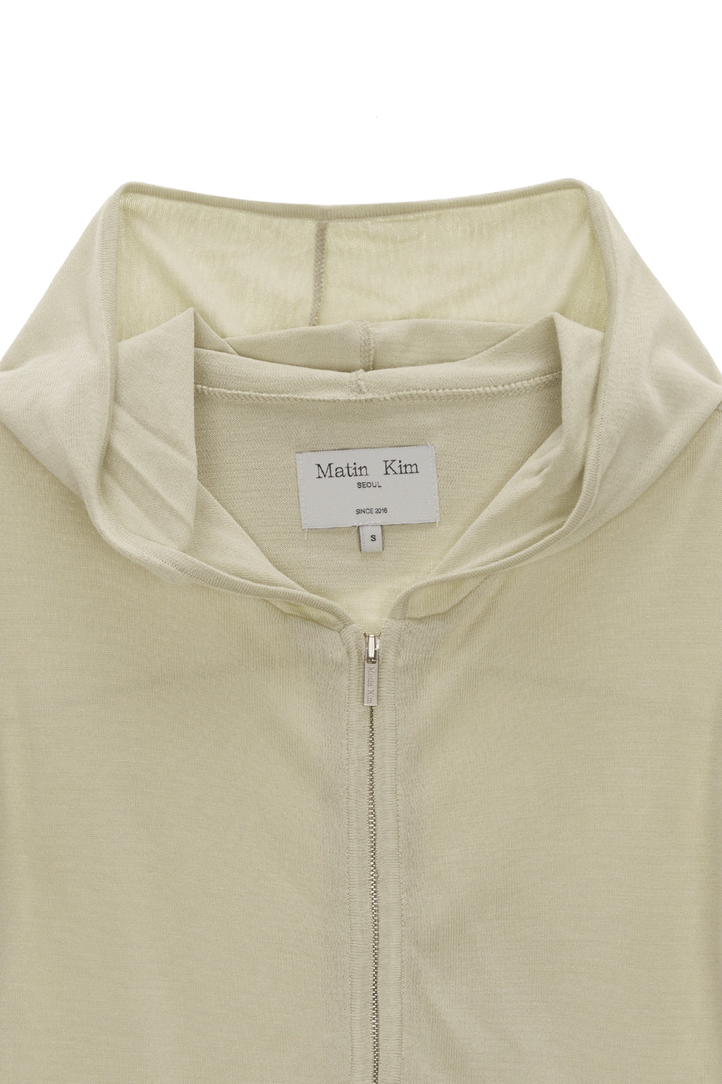 Matin Kim - Sleeve Hole Point Hoody Knit Zip Up (Light Green) product image 3 | TRAB K-Fashion Australia