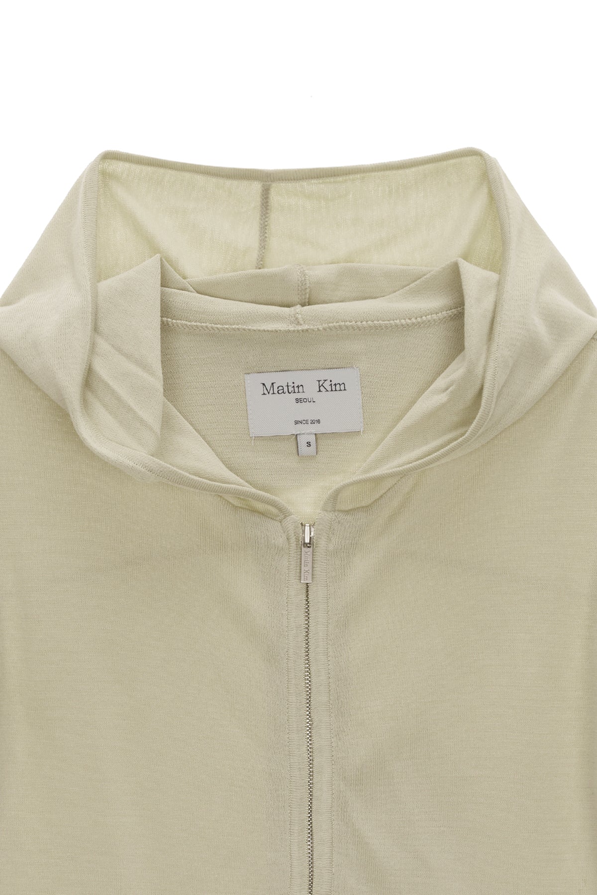 Matin Kim - Sleeve Hole Point Hoody Knit Zip Up (Light Green) product image 3 | TRAB K-Fashion Australia