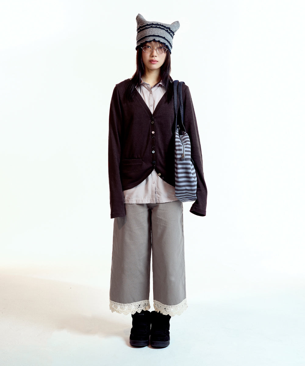 Coyseio - Layered Shirt Cardigan (Brown) product image 7 | TRAB K-Fashion Australia