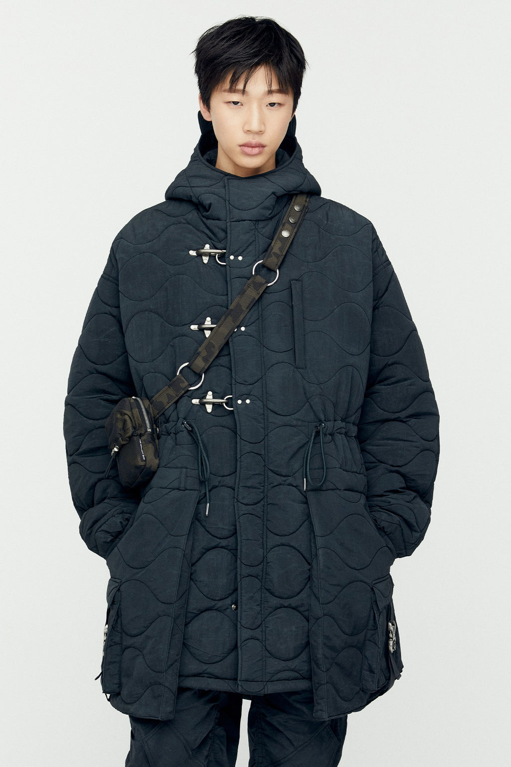 Andersson Bell - Lace-Up Fishtail Parka (Asphalt) product image 1 | TRAB K-Fashion Australia