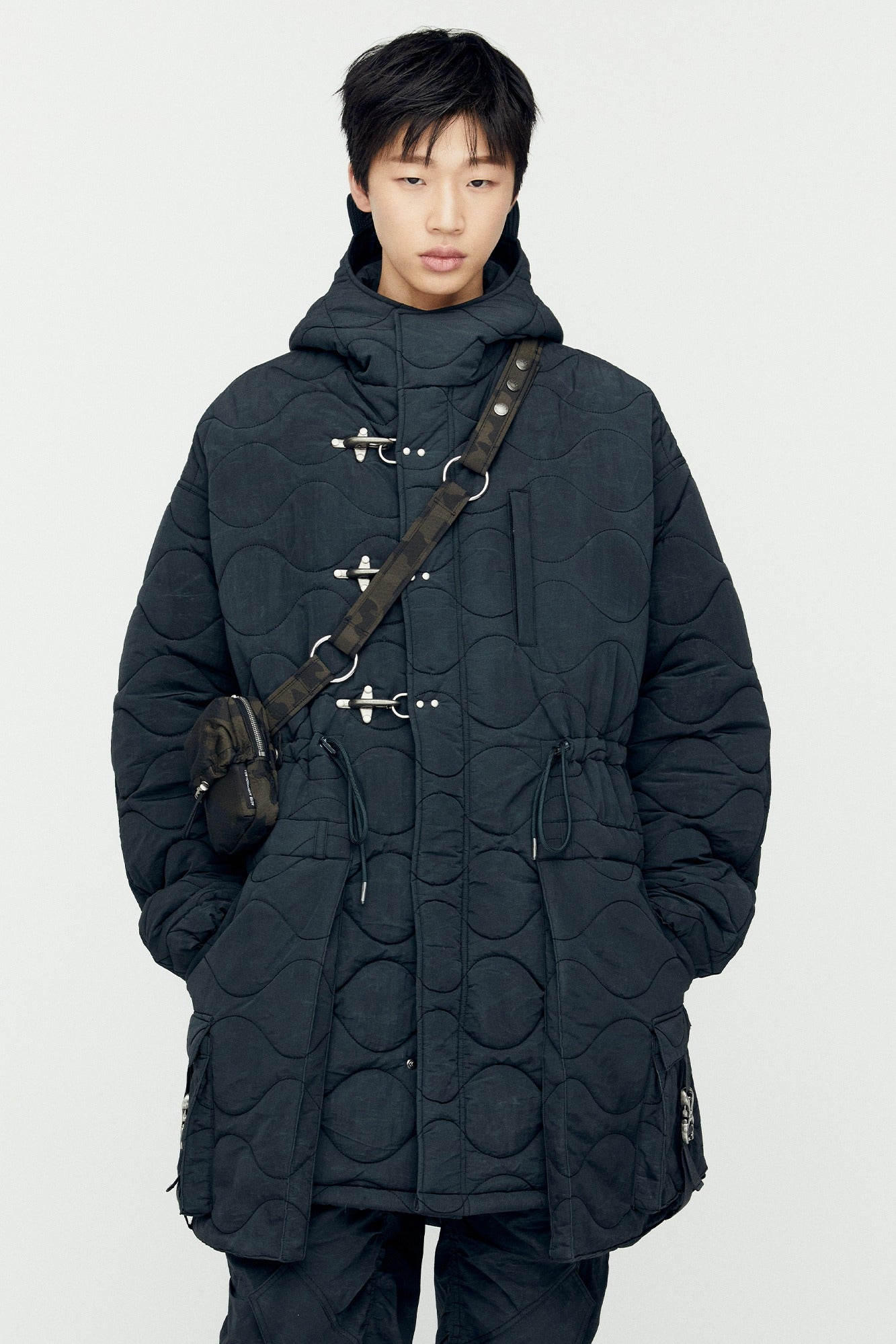 Andersson Bell - Lace-Up Fishtail Parka (Asphalt) product image 1 | TRAB K-Fashion Australia