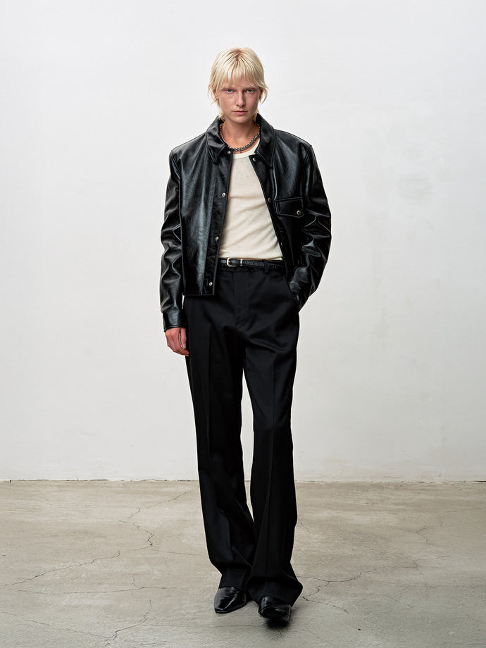 Tonywack - Leather Biker Short Blouson (Black) product image 2 | TRAB K-Fashion Australia