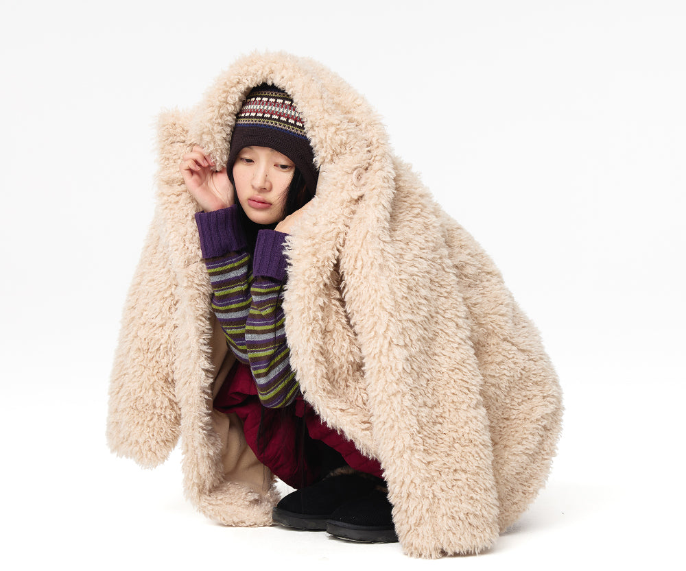 Coyseio - Soft Fur Coat (Light Beige) product image 2 | TRAB K-Fashion Australia