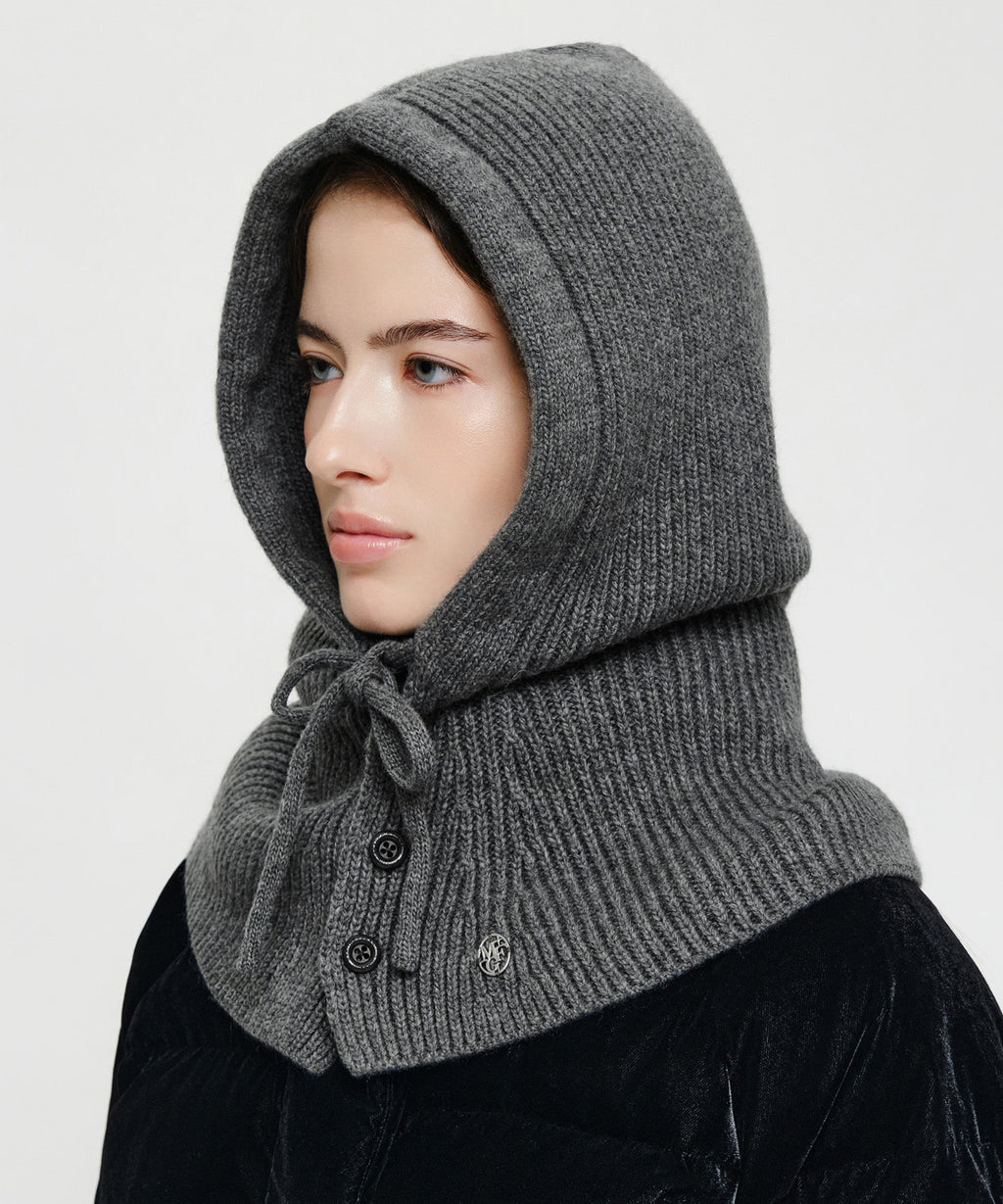 Marithe & Francois Girbaud - Circle Logo Cape Balaclava (Charcoal) product image 6 | TRAB K-Fashion Australia