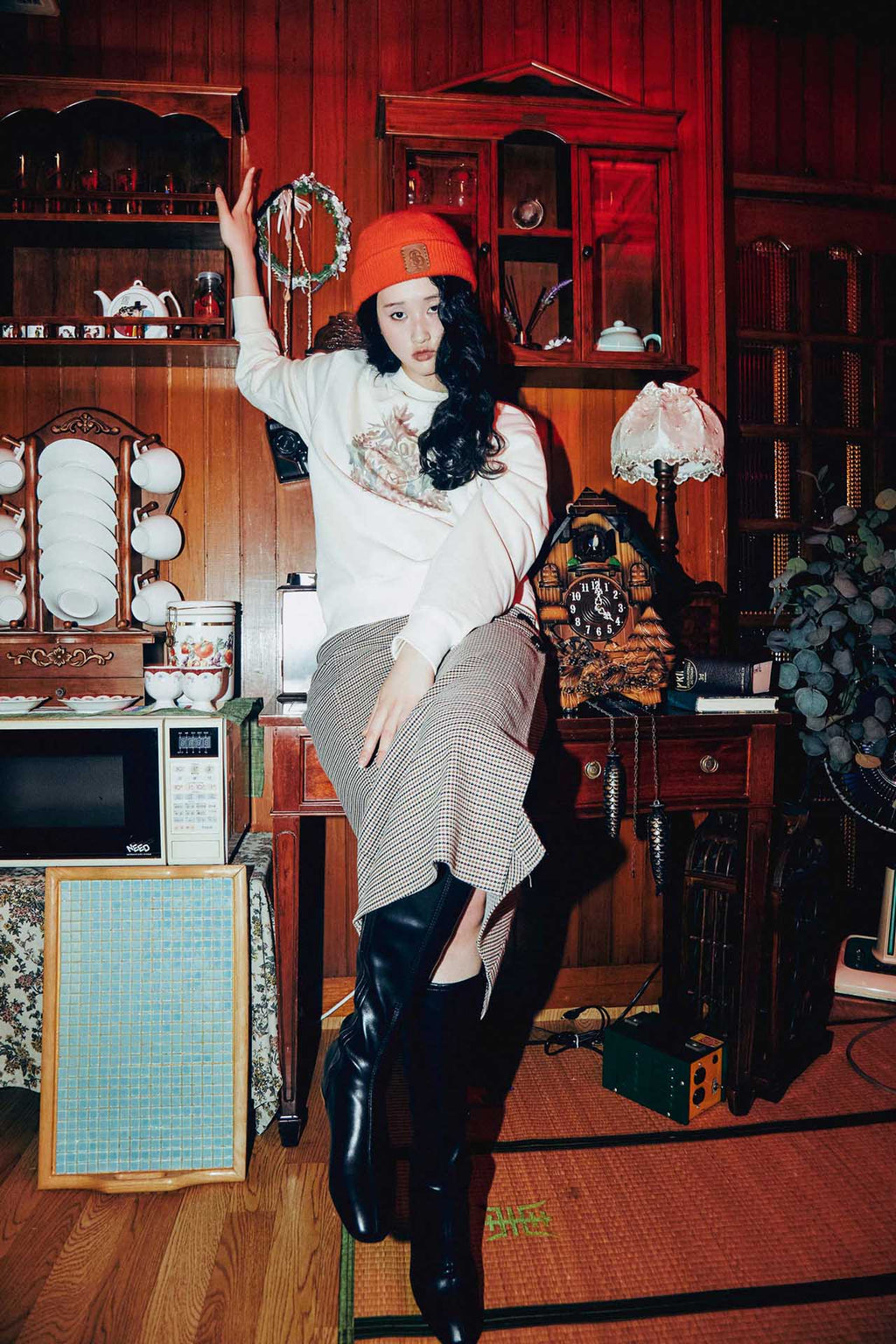 Ioedle - Wool Knit Beanie (Orange) product image 6 | TRAB K-Fashion Australia