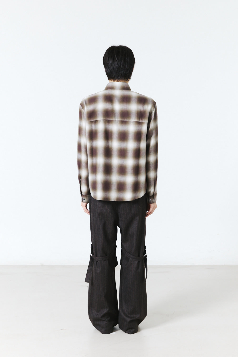 Hatchingroom - Regular Shirt Ombre Check (Khaki/Brown) product image 11 | TRAB K-Fashion Australia