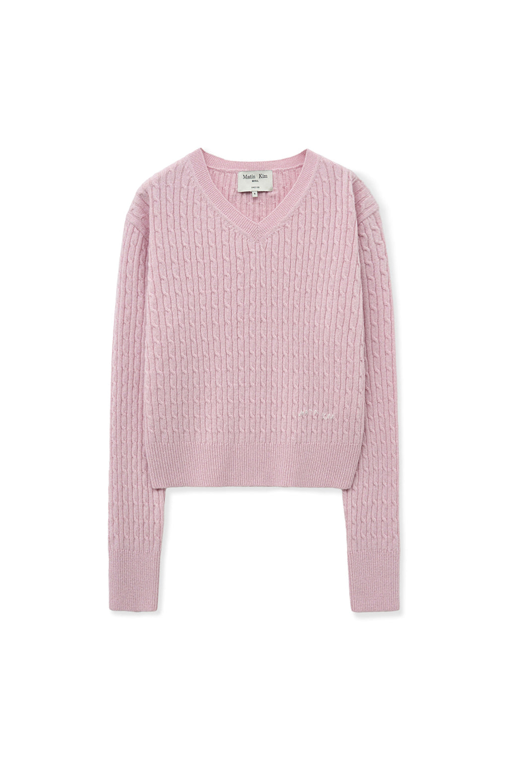 Matin Kim - Shiny Cable Pullover (Pink) product image 1 | TRAB K-Fashion Australia