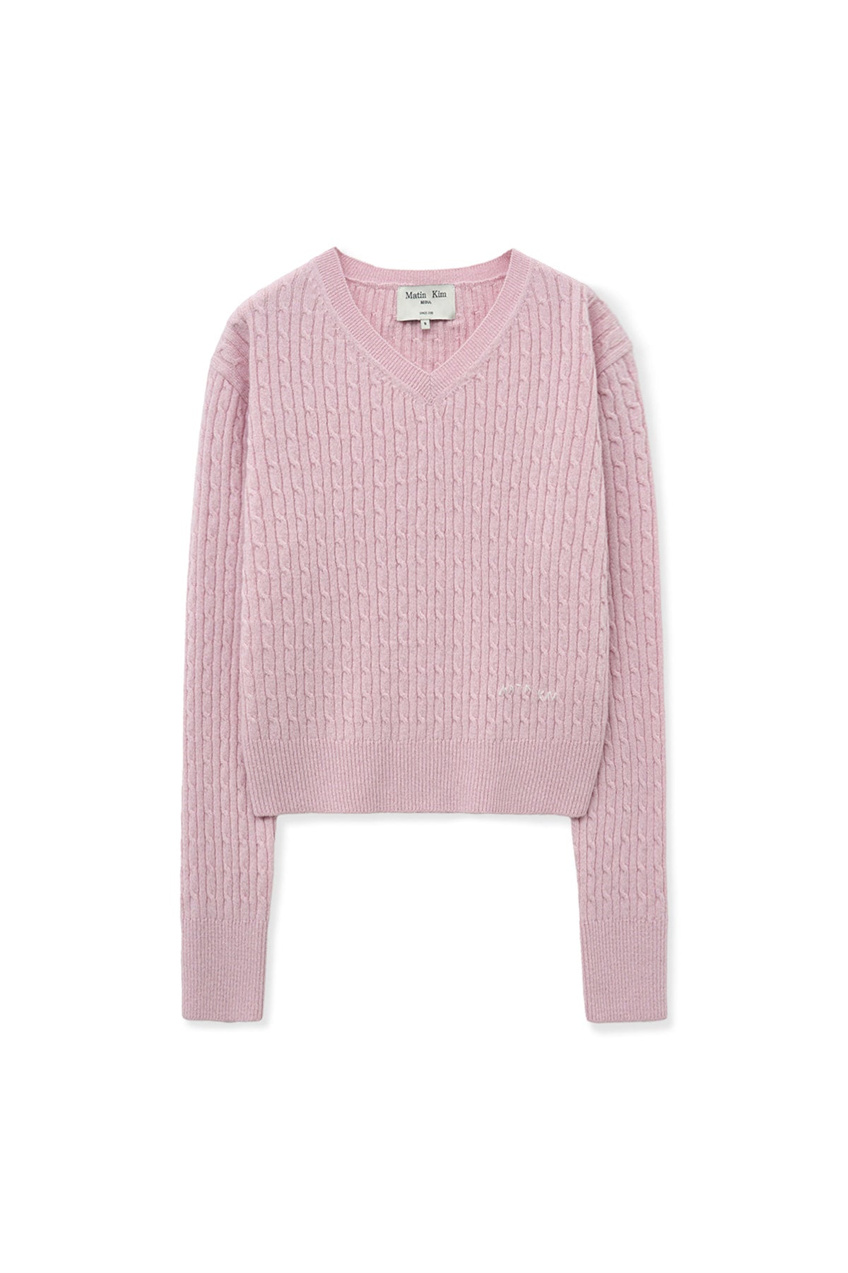 Matin Kim - Shiny Cable Pullover (Pink) product image 1 | TRAB K-Fashion Australia