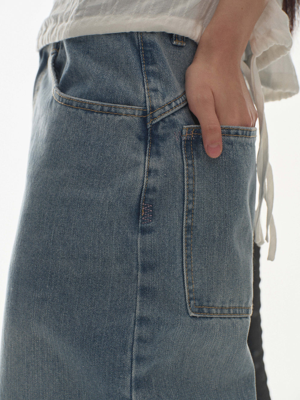 Coyseio - W Stitch Denim Pants (Blue) product image 4 | TRAB K-Fashion Australia