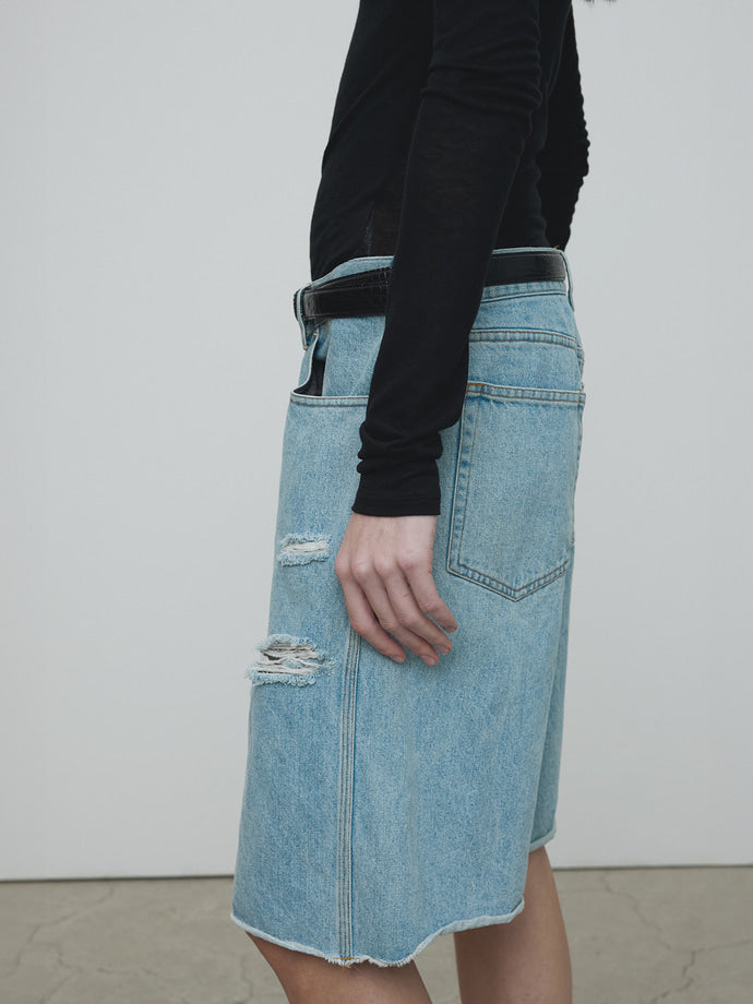 Tonywack - Raw Hem Denim Shorts (Light Washed Blue) product image 6 | TRAB K-Fashion Australia