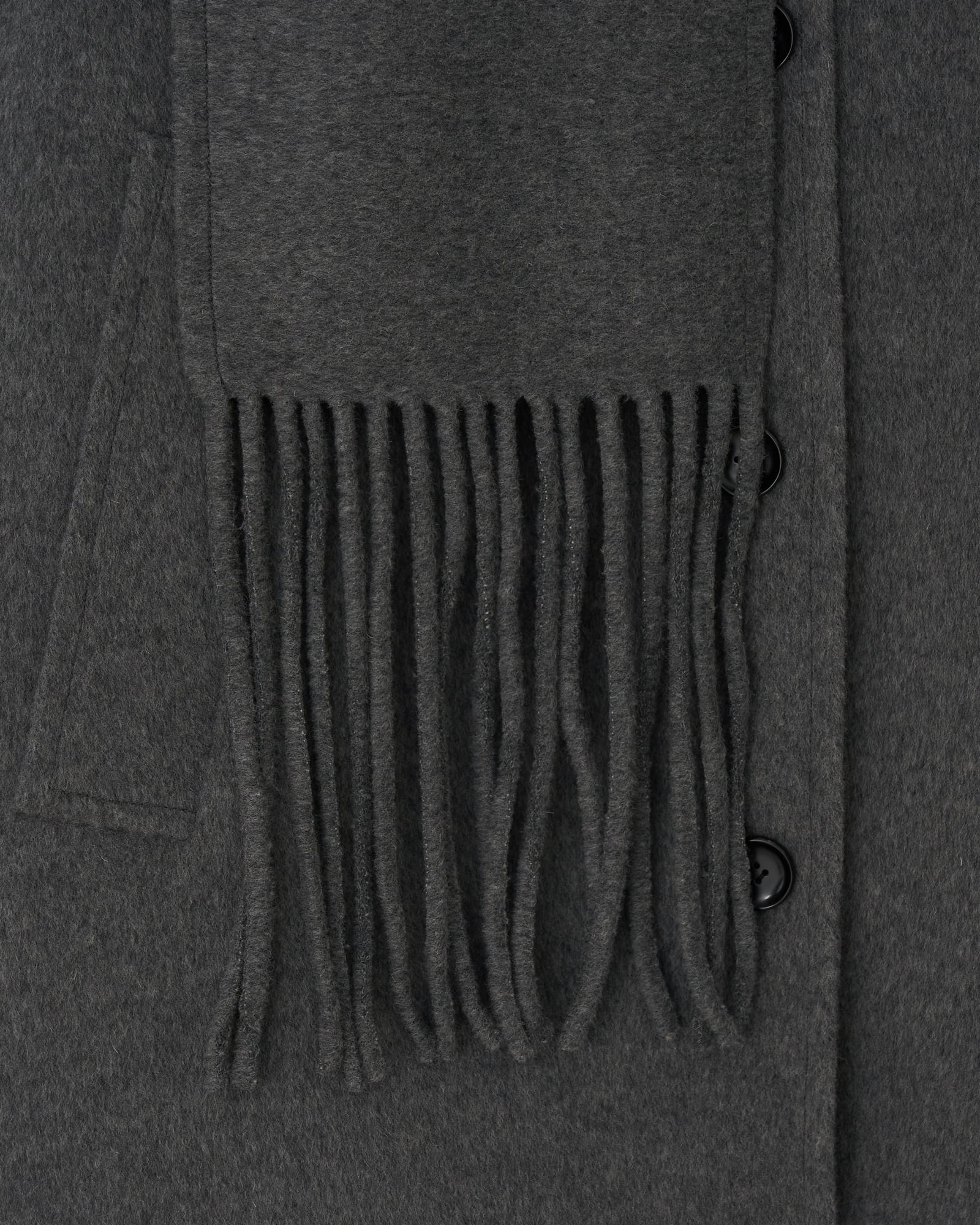 Kimhe Kim - Scarf Detail Half Coat (Charcoal) product image 14 | TRAB K-Fashion Australia