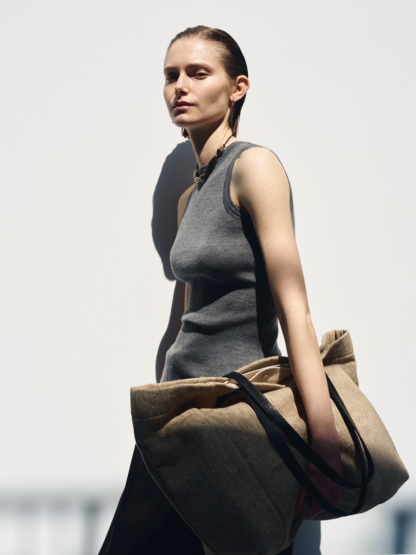 Tonywack - Wool Cashmere Ribbed Tank Top (Dark Grey) product image 4 | TRAB K-Fashion Australia