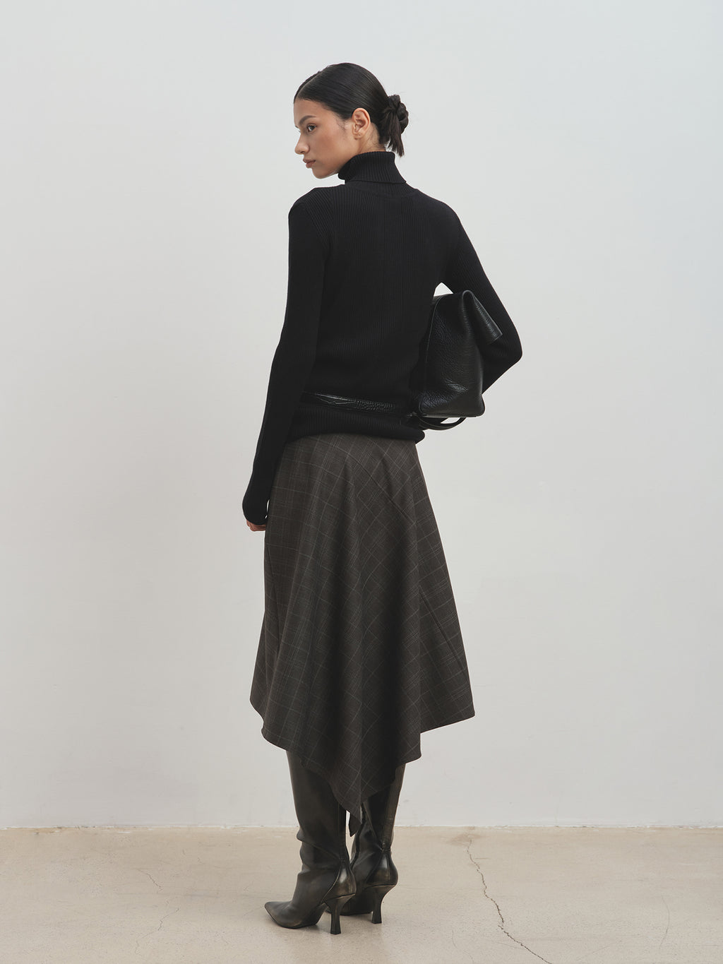 Tonywack - Wool Checked Midi Skirt (Brown Check) product image 3 | TRAB K-Fashion Australia